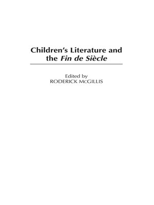 cover image of Children's Literature and the Fin de Siècle